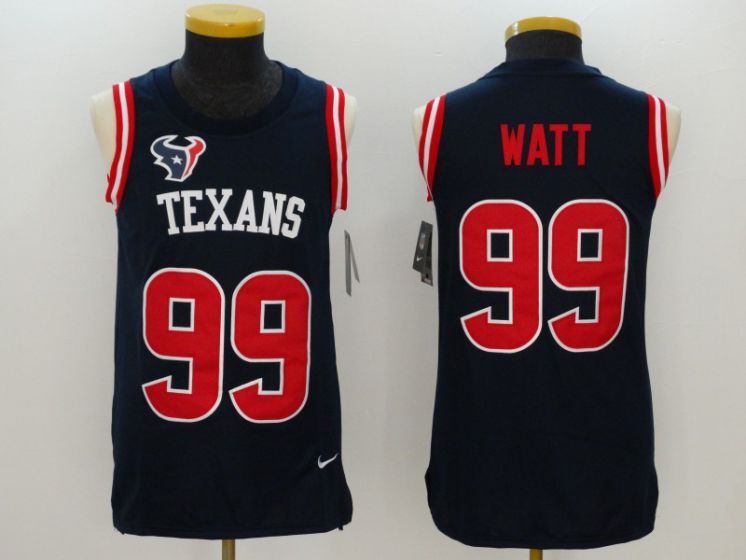 Men Houston Texans #99 J.J. Watt Blue Rush Player Name Number Tank Top stitched NFL Jerseys->houston texans->NFL Jersey